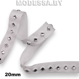 421 RS Тесьма со стразами 20мм Ц:Белый