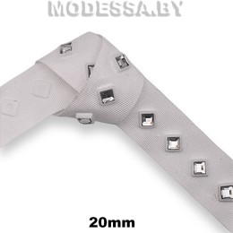 421 RS Тесьма со стразами 20мм Ц:Белый