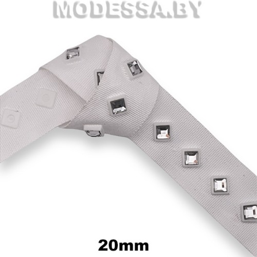 421 RS Тесьма со стразами 20мм Ц:Белый