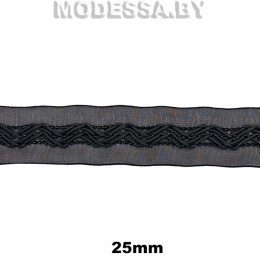 6 К Тесьма 25мм Ц:Чёрный 