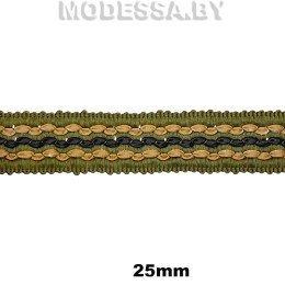 8822 Тесьма 25мм Ц:Горчица 