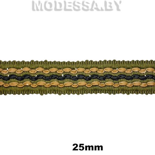 8822 Тесьма 25мм Ц:Горчица 