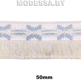 603 KJ Тесьма синт. 50мм Ц:4 Белый/Голубой 