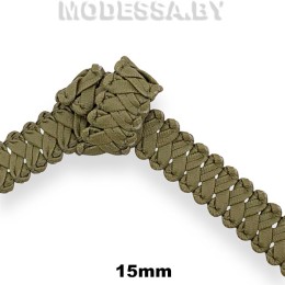 0325 CTZ Тесьма из экокожи 15мм Ц:21 Олива