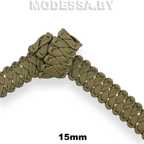 0325 CTZ Тесьма из экокожи 15мм Ц:21 Олива
