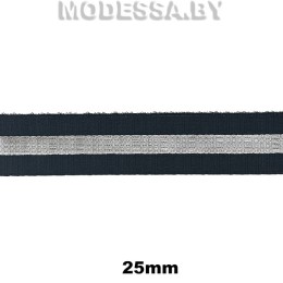 1817 HY Лента декор. 25мм Ц:07 Чёрно-серый