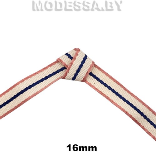 А240143 Лента 16мм Ц:42 Персиково-синий