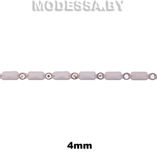 087 Тесьма со стразами 4мм Ц:Белый