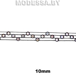 415 RS Тесьма со стразами 10мм Ц:Черный АВ 