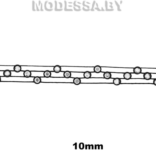 415 RS Тесьма со стразами 10мм Ц:Чёрный кристалл