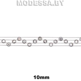 415 RS Тесьма со стразами 10мм Ц:Белый кристалл
