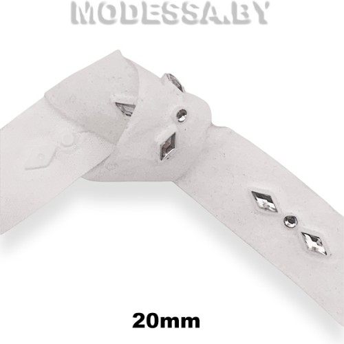 420 RS Тесьма со стразами 20мм Ц:Белый 