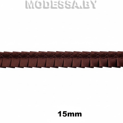 6-S Тесьма в складку 15мм Ц:Коричневый 