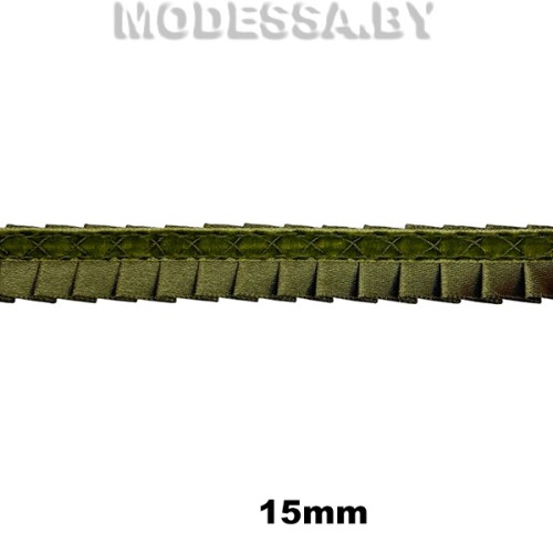 6-S Тесьма в складку 15мм Ц:Зелень 
