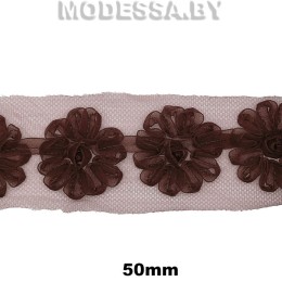 0366 Лента текстильная 50мм Ц:Коричневый