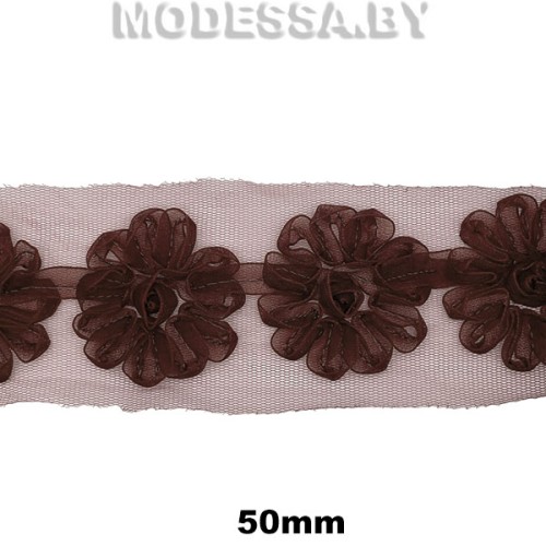 0366 Лента текстильная 50мм Ц:Коричневый