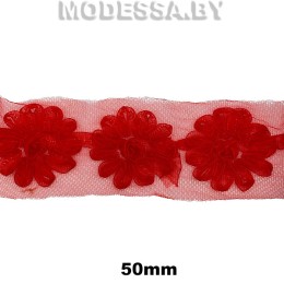 0366 Лента декоративная 50мм Ц:Красный 