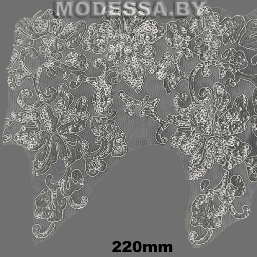 1368 XDHW Вышивка в ленте 220мм Ц:Белый 