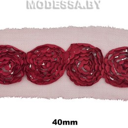 304 А Тесьма 40мм Ц:Бордовый 