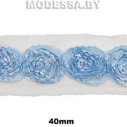 304 А Тесьма 40мм Ц:Голубой 