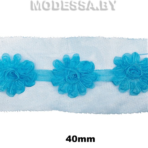 4024 CLA Лента декоративная 40мм Ц:Голубой 
