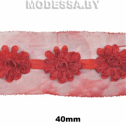 4024 CLA Лента декоративная 40мм Ц:Красный 