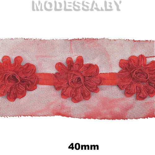 4024 CLA Лента декоративная 40мм Ц:Красный 