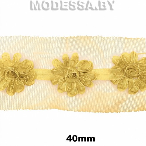4024 CLA Лента декоративная 40мм Ц:Т.Жёлтый