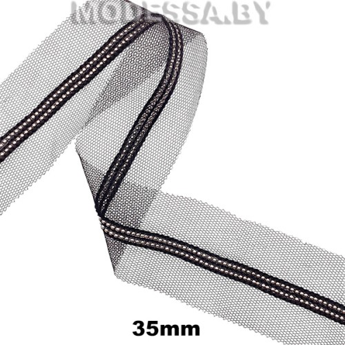 40725.1 Лента текстильная 35мм Ц:Чёрный N 