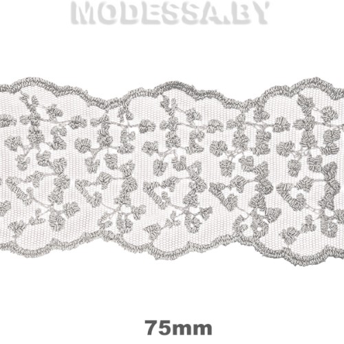 41266.17 Вышивка в ленте 75мм Ц:Серебро