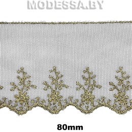 41266.18 Вышивка в ленте 80мм Ц:Чёрно-золотой