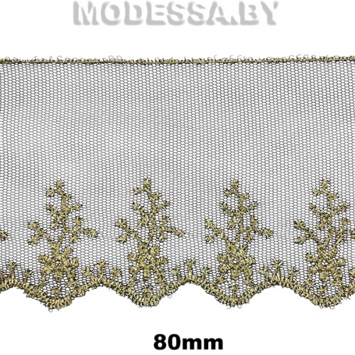 41266.18 Вышивка в ленте 80мм Ц:Чёрно-золотой