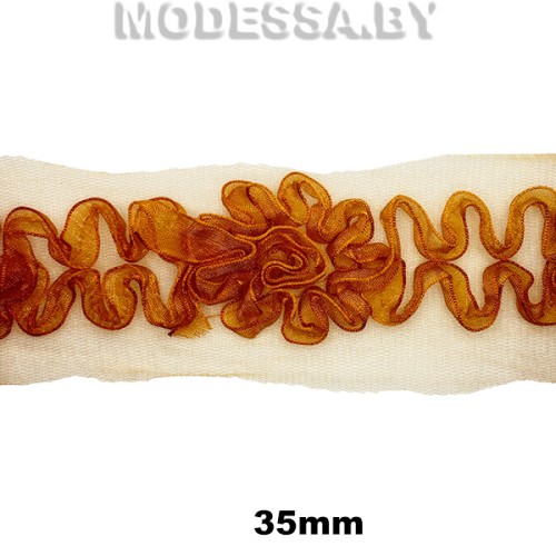 710 Тесьма на сетке 35мм Ц:Рыжий