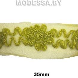 710 Тесьма на сетке 35мм Ц:Салатовый