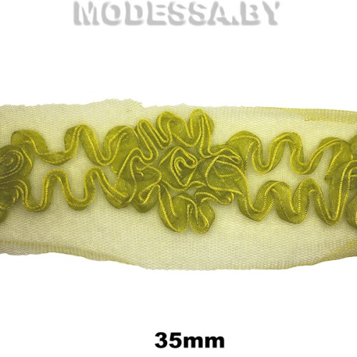 710 Тесьма на сетке 35мм Ц:Салатовый