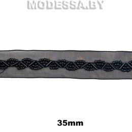 0575 IUS Тесьма 35мм Ц:Чёрный 