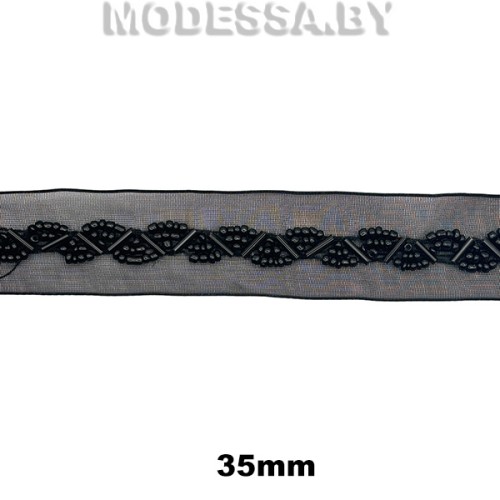 0575 IUS Тесьма 35мм Ц:Чёрный 
