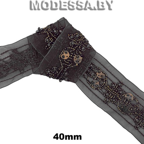 1001 А Лента текстильная 40мм Ц:Чёрный 