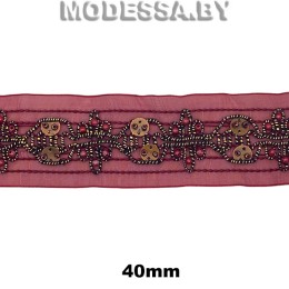 1001 А Лента текстильная 40мм Ц:Бордовый 