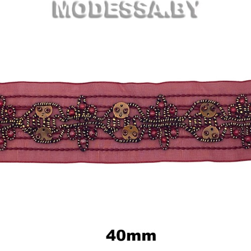 1001 А Лента текстильная 40мм Ц:Бордовый 