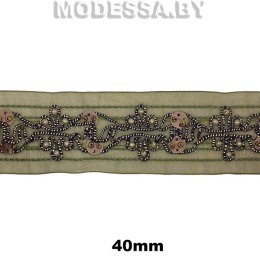 1001 А Лента текстильная 40мм Ц:Зелёный 