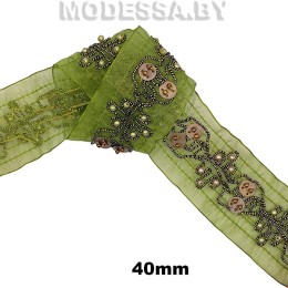 1001 А Лента текстильная 40мм Ц:Олива 