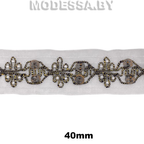 1001 А Лента текстильная 40мм Ц:Белый 