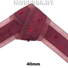 2126 А Тесьма 40мм Ц:Бордовый 