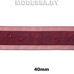 2126 А Тесьма 40мм Ц:Бордовый 
