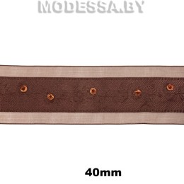 2126 А Тесьма 40мм Ц:Коричневый 