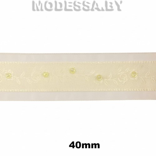 2126 А Тесьма 40мм Ц:Кремовый
