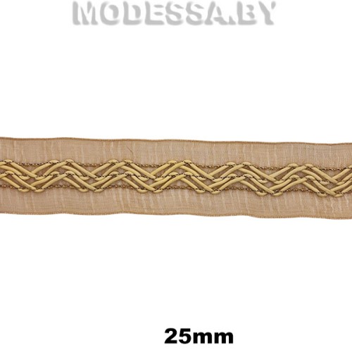 6 К Тесьма 25мм Ц:Бежевый 