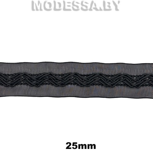 6 К Тесьма 25мм Ц:Чёрный 
