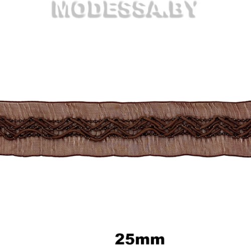 6 К Тесьма 25мм Ц:Коричневый